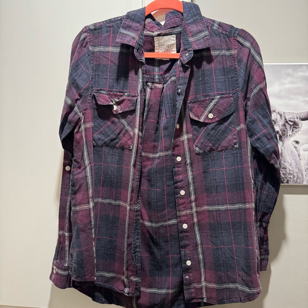 Thread & supply button down long sleeve shirt